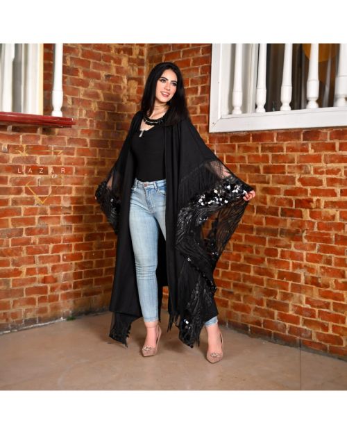 Paris Noir Poncho-Black