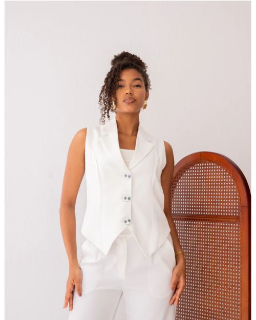 Majestic White Cropped Vest