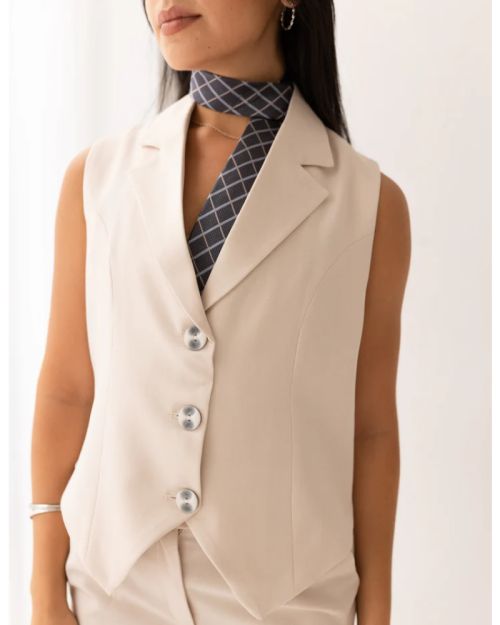 Soft Cream Cropped Vest