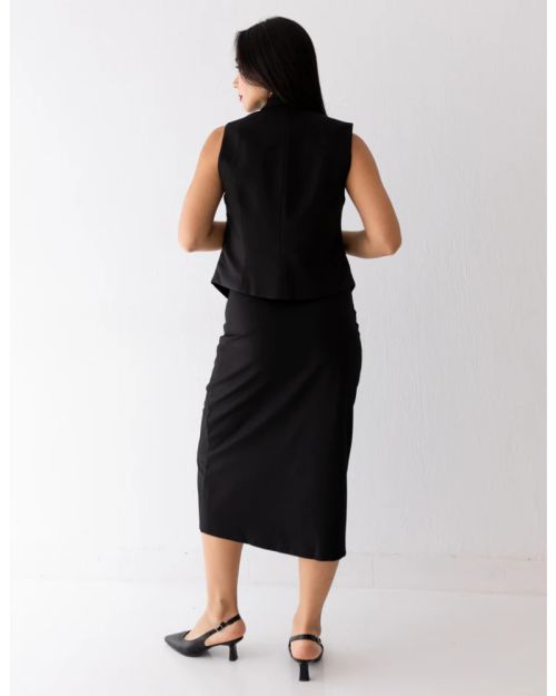 Black Icon Cropped Vest-S