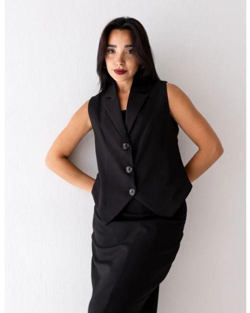 Black Icon Cropped Vest