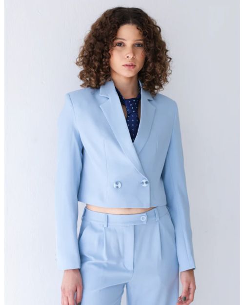 Sky Whisper Cropped Blazer-S