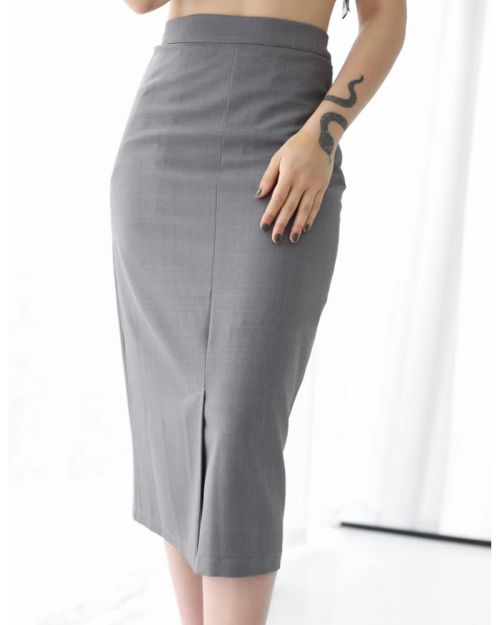 Gray Breeze Midi Skirt