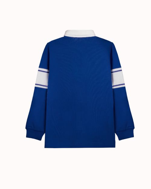 Long-Sleeve Polo Shirt with White Chest Print