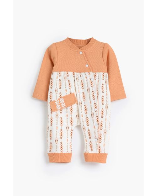 Ethanic Rouned Printed Romper-0-3 mth