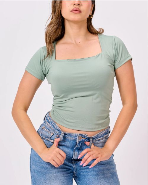 Square neck short sleeve