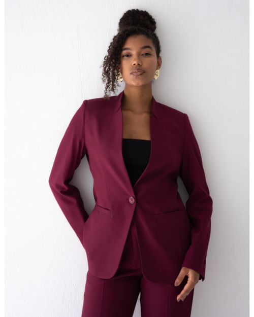 Regal Touch Collarless Blazer-S