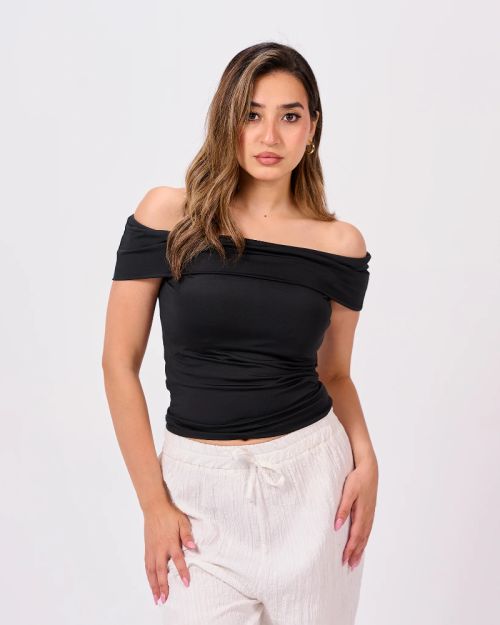 OFF SHOULDER TOP-Black-XS
