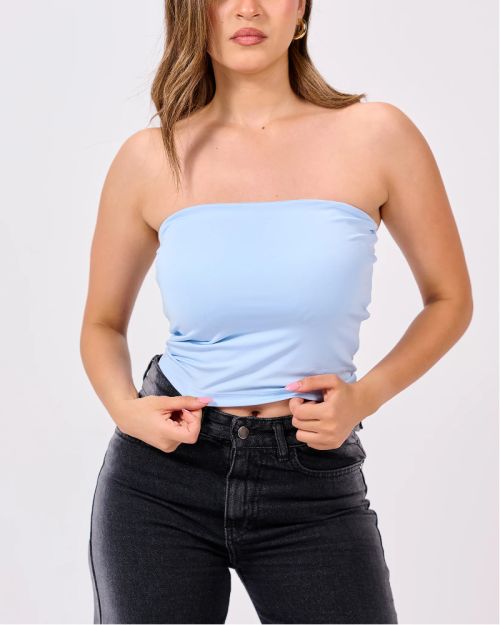 TUBE TOP-Light Blue-XS