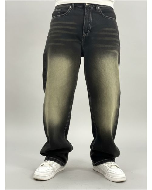 Black Back-Wash Baggy Jeans