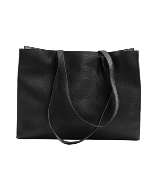  Black Leather Tote Bag 