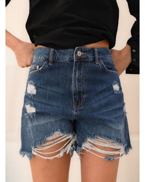 Denim short-Blue-26-S