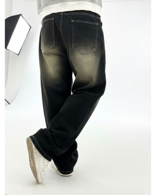 Black Back-Wash Baggy Jeans