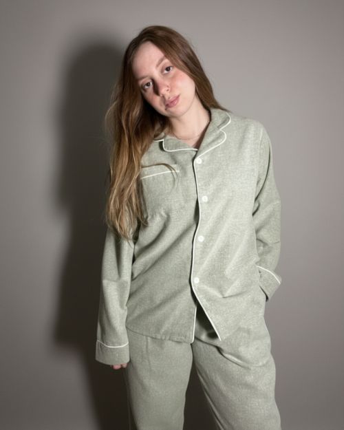 Classic matcha cotton pajama set.