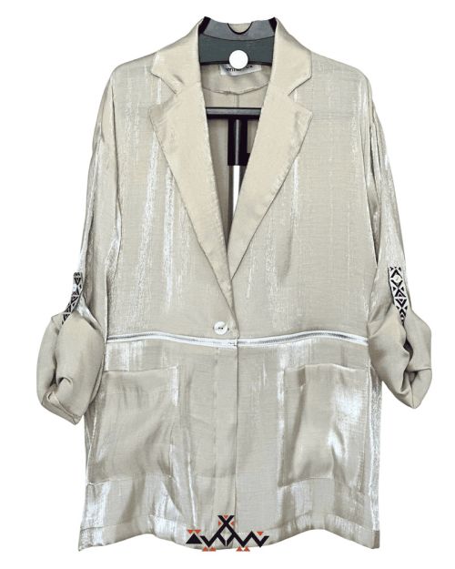 Nyllya sand glow blazer-Gold-S/M