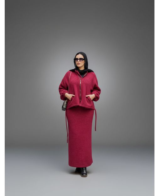 Shimmery Sahar Set-Burgandy-L