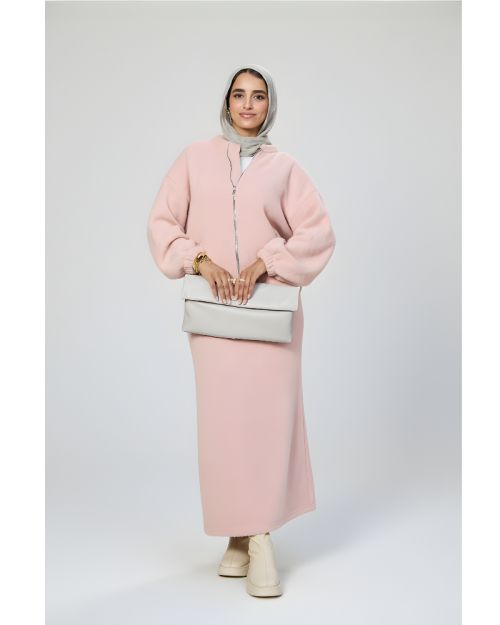 Shimmery Sahar Set-Pink-L