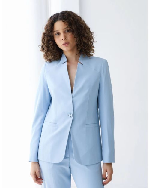 Sky Whisper Collarless Blazer-S