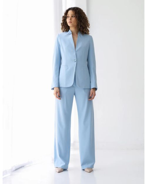 Sky Whisper Collarless Blazer-S