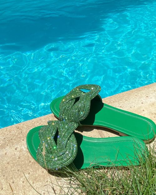 Knots & Diamonds Slipper - Green