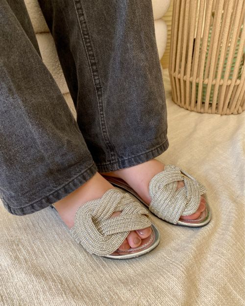 Knots & Diamonds Slipper - Silver