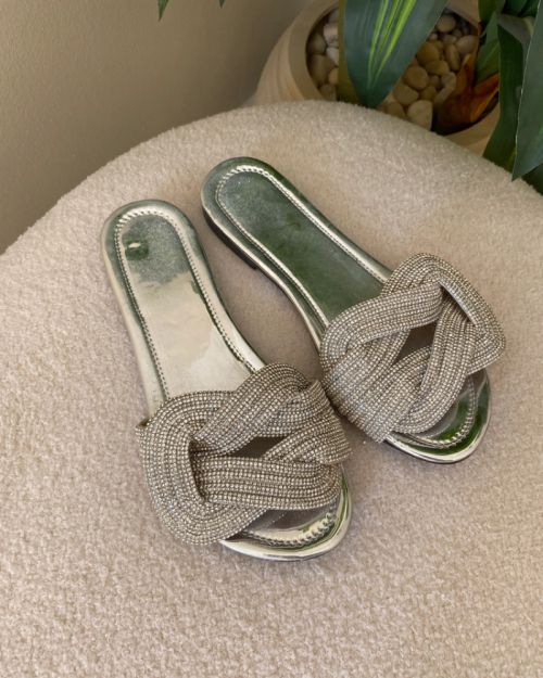 Knots & Diamonds Slipper - Silver