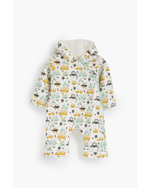 Big truck Hooded printed Romper-0-3 mth