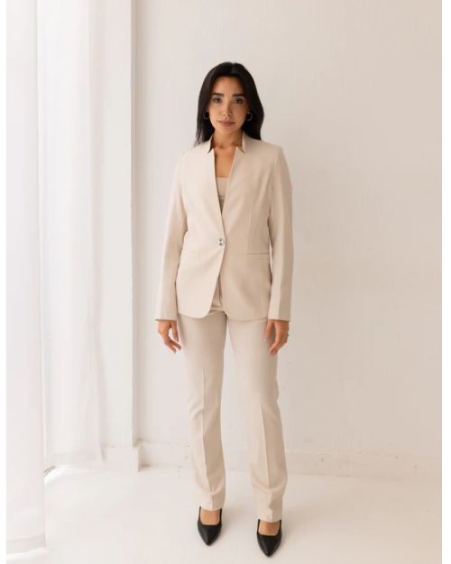 Soft Cream Collarless Blazer-S