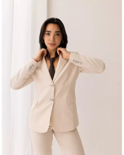 Soft Cream Straight Blazer-S