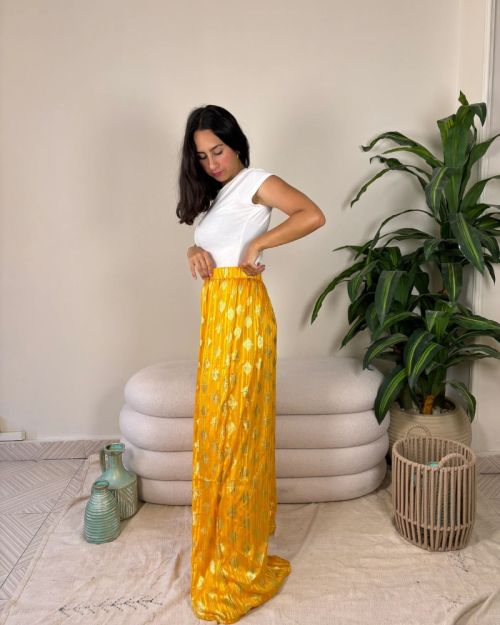 Boho Pants-yellow & gold-S/M
