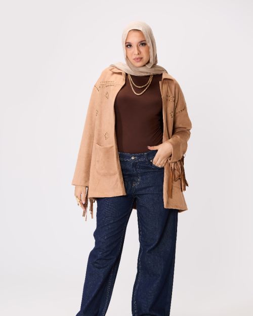 Suede-Cut Fringe Jacket