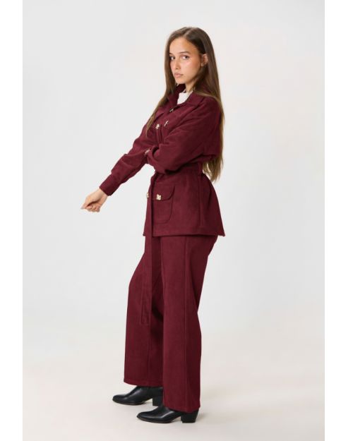 Suede Chic Set-L-Burgundy