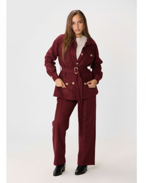 Suede Chic Set-L-Burgundy