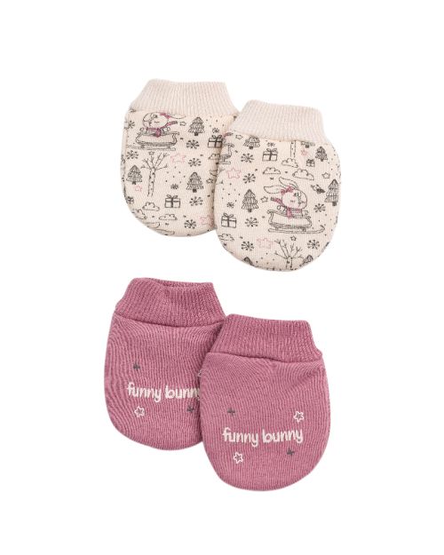 Funny Bunny Printed Mittens