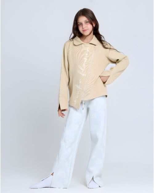 winter flower High Collar Printed Set