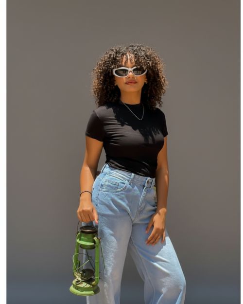 Fitted Crop Top with Short Sleeves