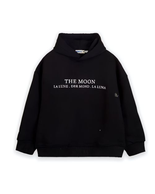 The Moon printed hoodie Black