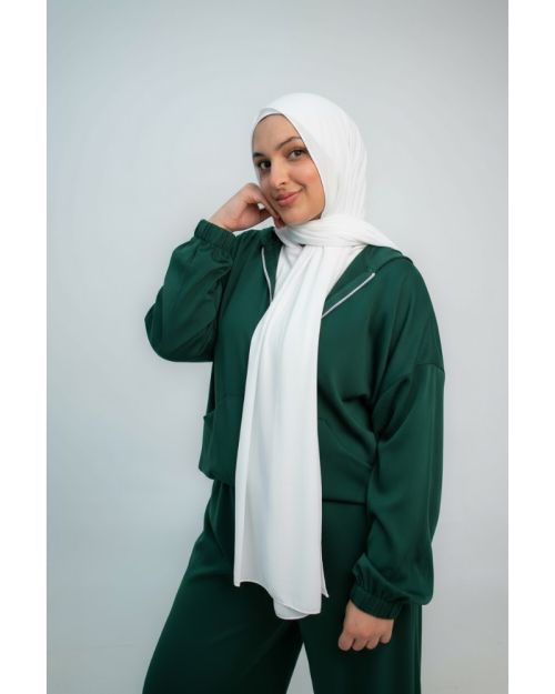  Silk Oversized Lounge Set-Emerald-M