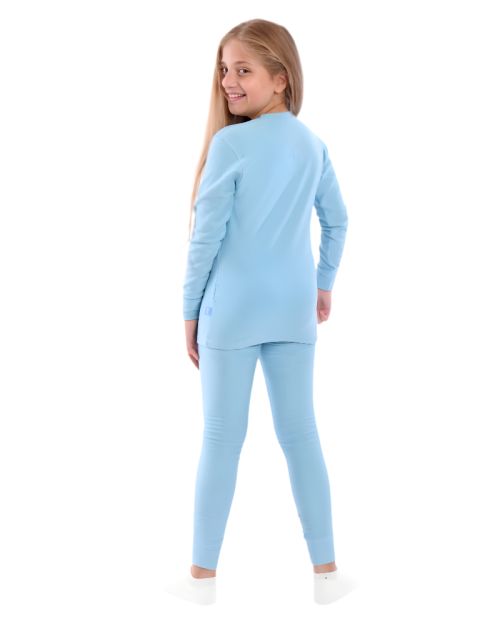 Girl Thermal Sets-Turquoise-6 yrs