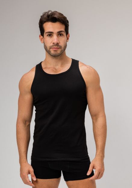Sleeveless Undershirt, Black For men-Black-S
