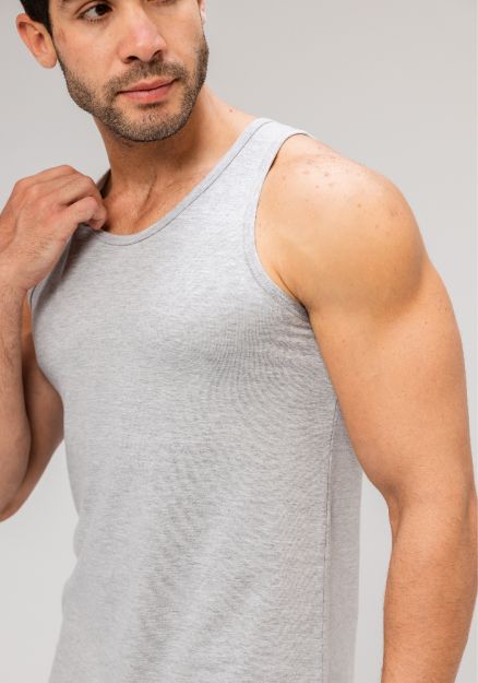 Sleeveless Undershirt, Grey For men-Gray-S