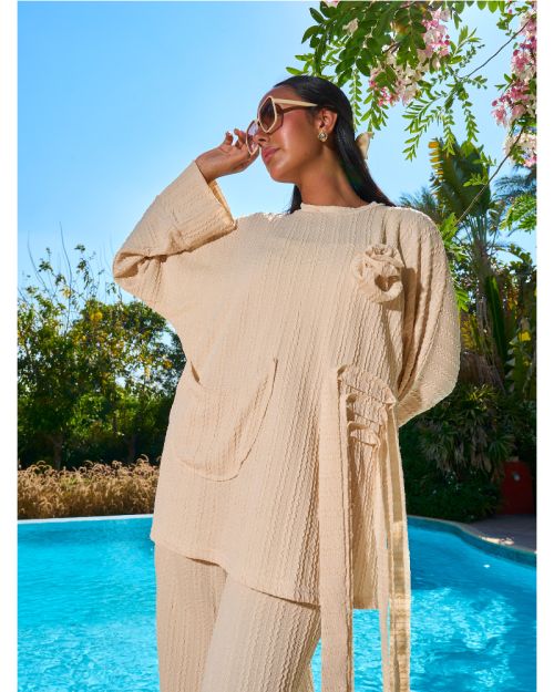 Worood Tricot Set Pin Top - OffWhite