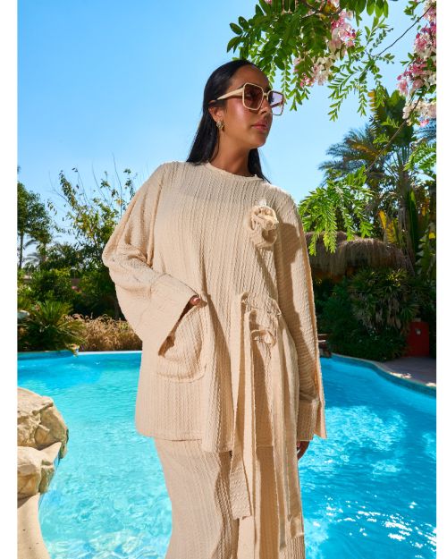 Worood Tricot Set Pin Top - OffWhite