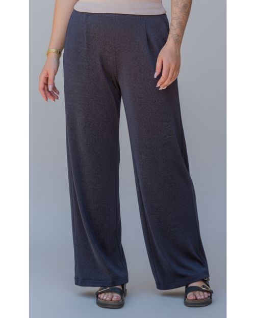 Wide-Leg Textured Pants