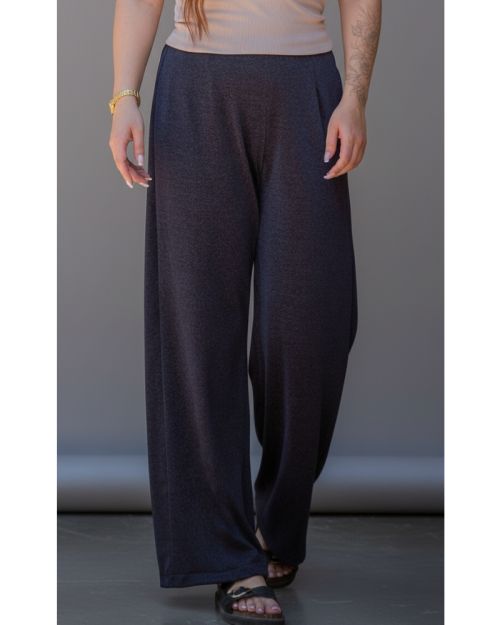 Wide-Leg Textured Pants