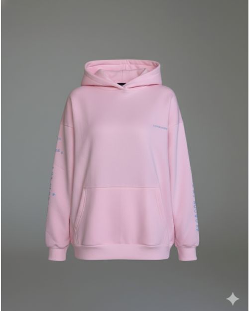 Unisex Hoodie Pink with blue logo