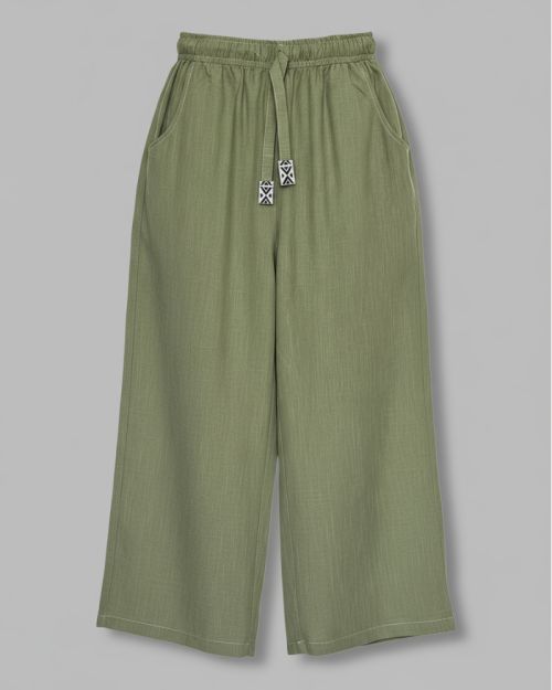 Nyllya wide leg pants-Sage-S/M