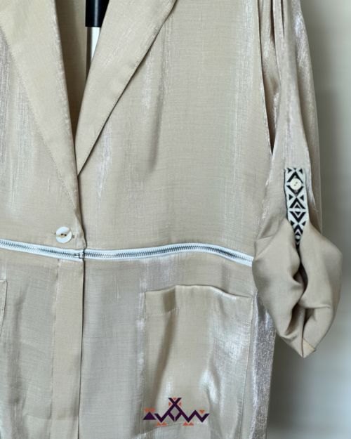 Nyllya sand glow blazer-Gold-S/M