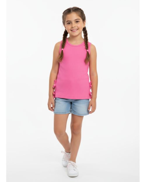 Girls’ Pink Bow-Tie Tank Top