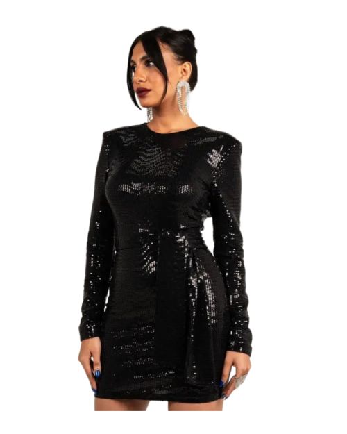 Shiny Tinsel Black Dress